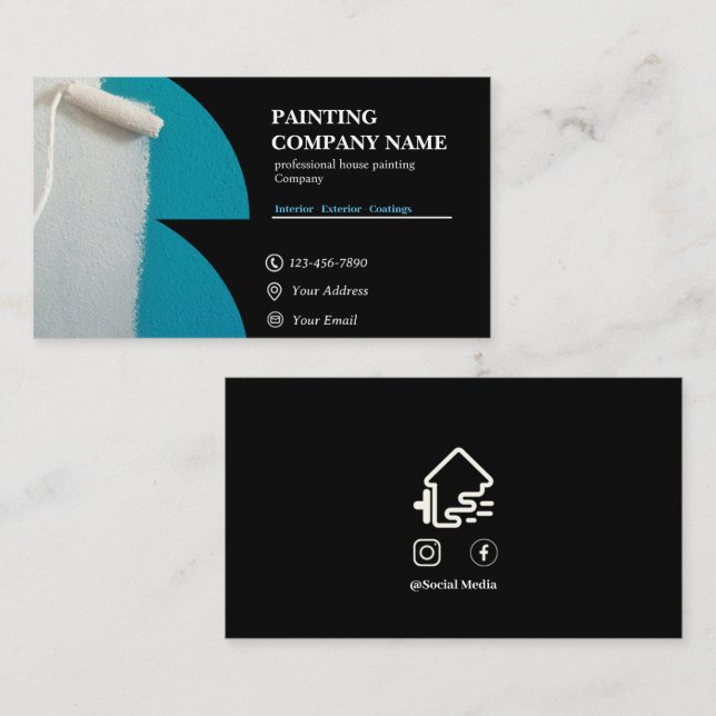 Cartes de visite de la peinture de maison simple (Devant / Derrière)