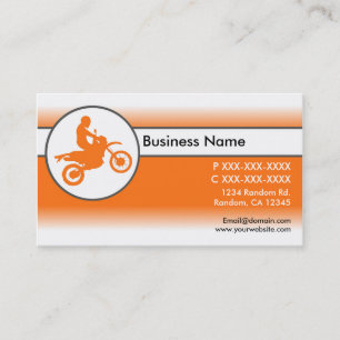 Cartes de visite de la personne de motocross blanc