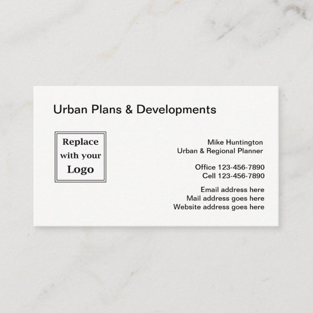 Cartes de visite De La Planification Urbaine Et Du (Devant)
