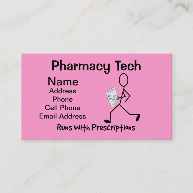 Cartes de visite de la technologie de la pharmacie (Devant)