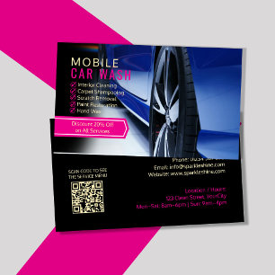 Cartes de visite de lavage de voiture mobile perso