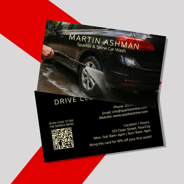 Cartes de visite de lavage de voiture personnalisé (Créateur téléchargé)