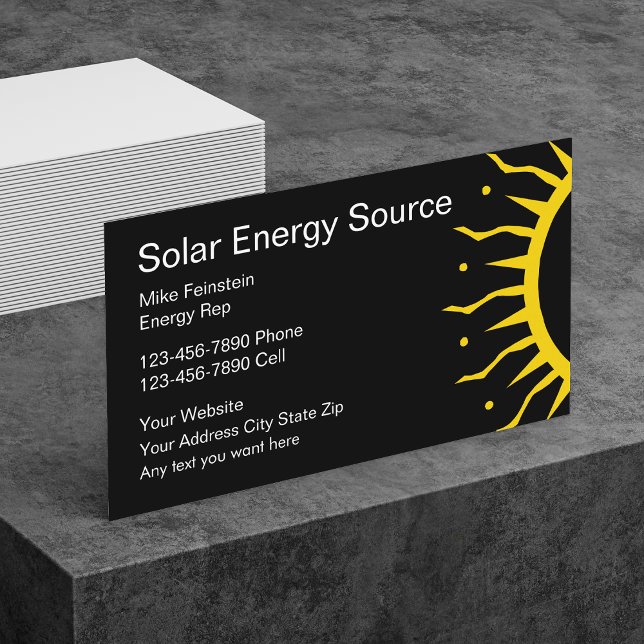 Cartes de visite de l'énergie solaire (Créateur téléchargé)