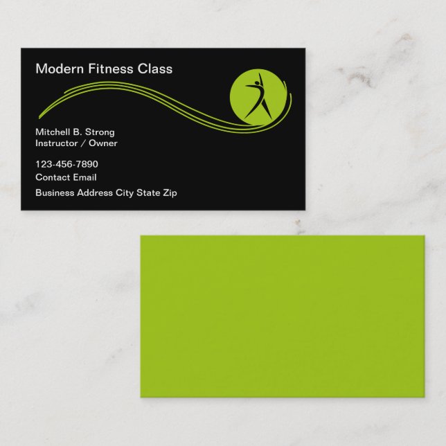 Cartes de visite de l'entraîneur de fitness modern (Devant / Derrière)