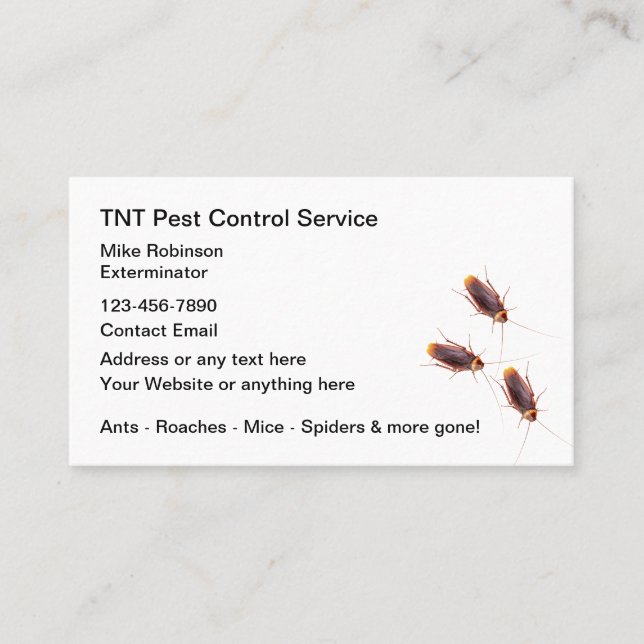Cartes de visite de l'exterminateur de lutte antip (Devant)
