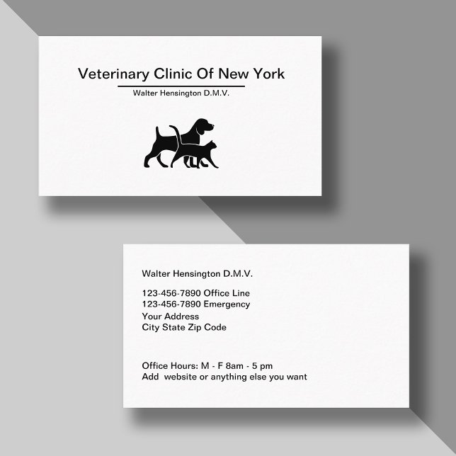 Cartes de visite de l'hôpital vétérinaire pour ani (Créateur téléchargé)