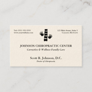 Cartes de visite de logo de chiropractie