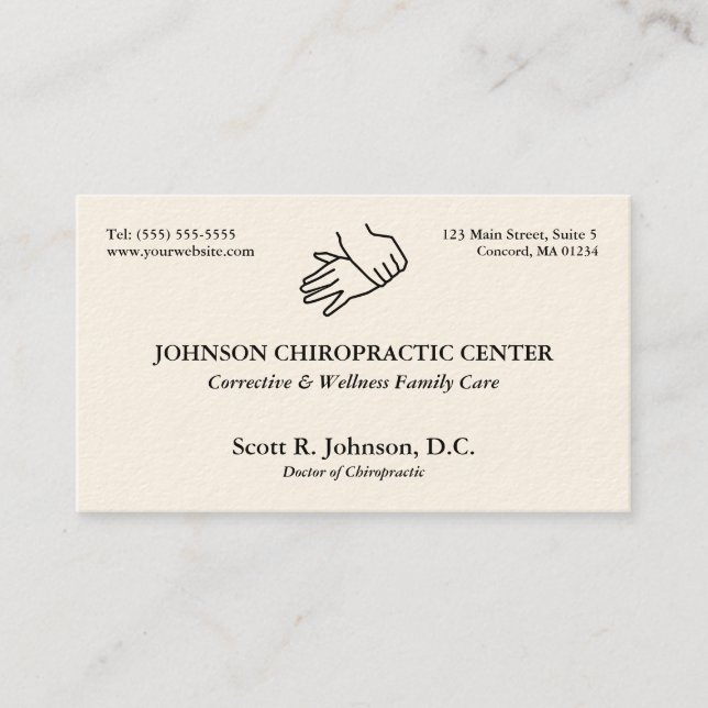 Cartes de visite de logo de chiropractie (Devant)