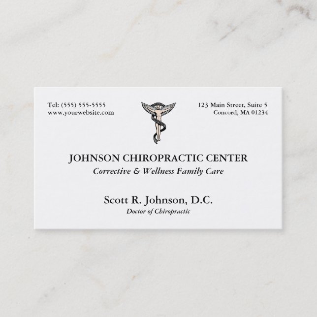 Cartes de visite de logo de chiropractie (Devant)