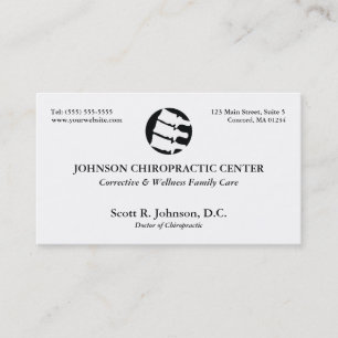Cartes de visite de logo de chiropractie