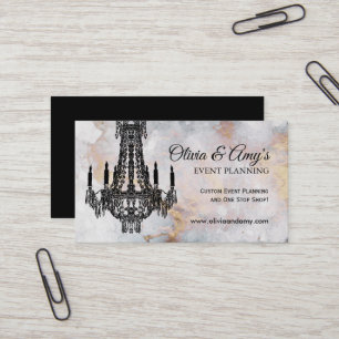 Cartes de visite de lustre en marbre noir et or