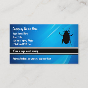 Cartes de visite de lutte contre les parasites