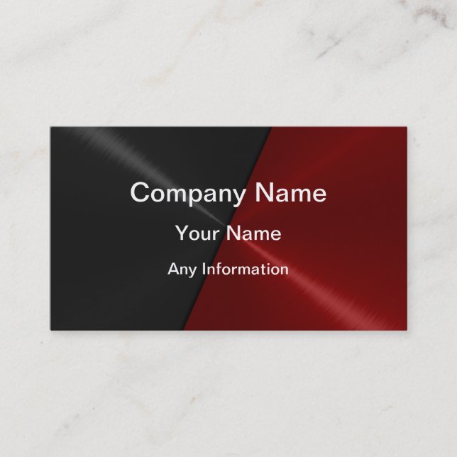 Cartes de visite de luxe noirs et rouges (Devant)