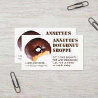 Cartes de visite de magasin de beignet de photo de