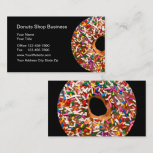 Cartes de visite de magasin de beignets