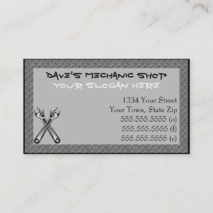 Cartes de visite de magasin de mécanicien