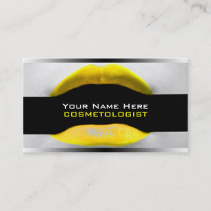 Cartes de visite de maquilleurs jaunes
