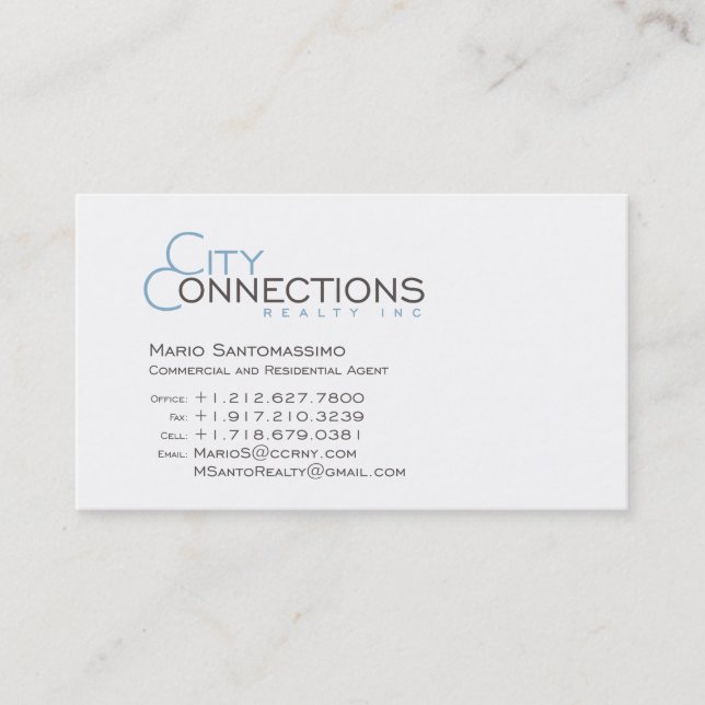 Cartes de visite de Mario (Devant)