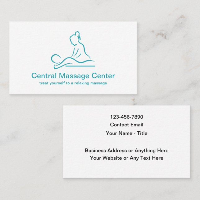 Cartes de visite de massage minimal moderne (Devant / Derrière)