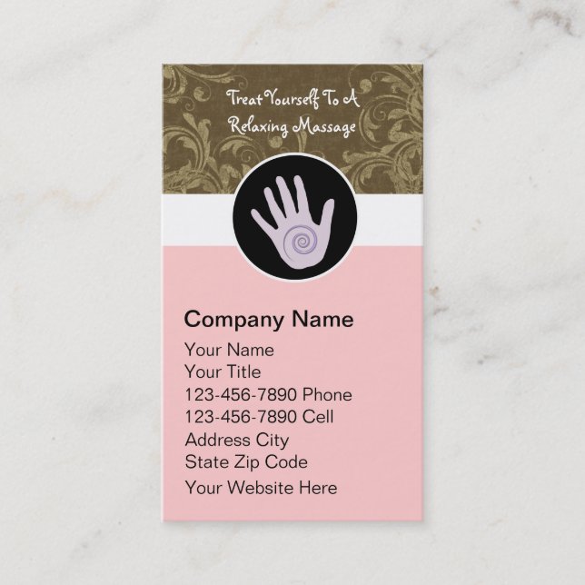 Cartes de visite de massothérapie (Devant)