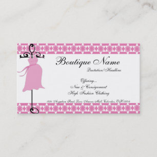 Cartes de visite de maternité roses de boutique d