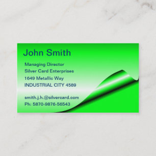 Cartes de visite de mazout vert Fluoro