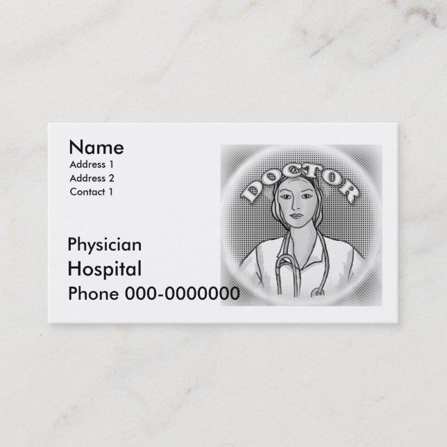 Cartes de visite de médecin (Devant)
