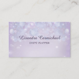 Cartes de visite de Misty Mauve Bokeh Event Planne