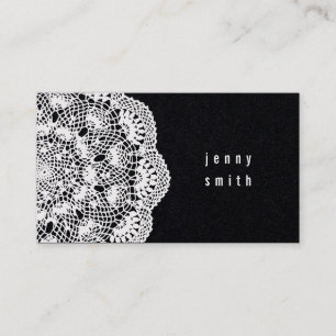 Cartes de visite de mode Black Board & Lace Doily