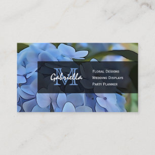 Cartes de visite de monogramme d'Hydrangea pourpre