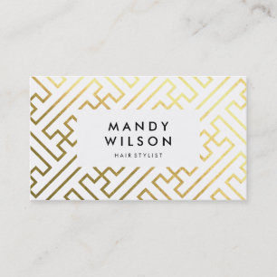 Cartes de visite de Motif géométrique Gold Shine