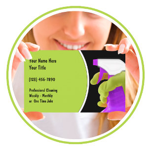 Cartes de visite de nettoyage
