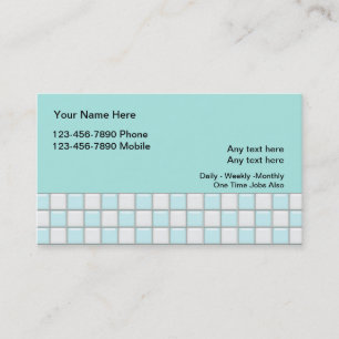 Cartes de visite de nettoyage de la maison de femm