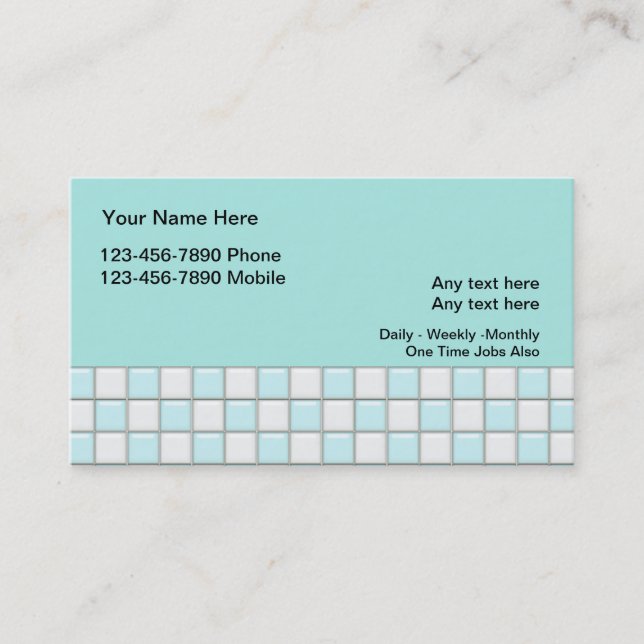 Cartes de visite de nettoyage de la maison de femm (Devant)