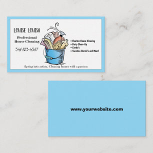 Cartes de visite de nettoyage de maison profession