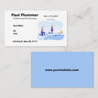 Cartes de visite de nettoyage de piscine professio