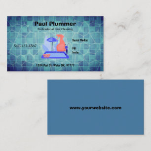 Cartes de visite de nettoyage de piscine professio