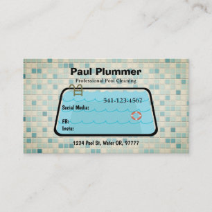 Cartes de visite de nettoyage de piscine professio