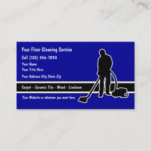 Cartes de visite de nettoyage de plancher