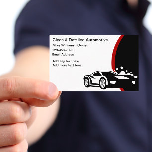 Cartes de visite De Nettoyage De Voiture Et Détail