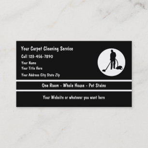 Cartes de visite de nettoyage du sol de tapis