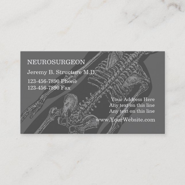 Cartes de visite de neurochirurgien (Devant)