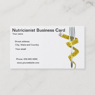 Cartes de visite de Nutricianist ou de