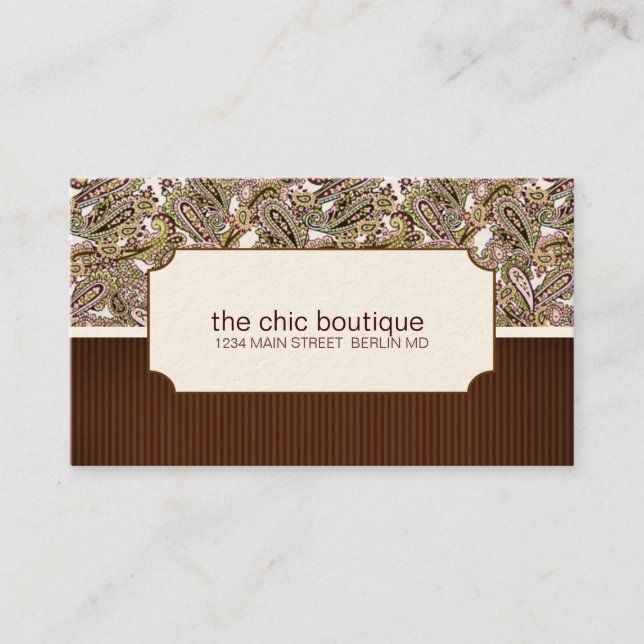 Cartes de visite de Paisley (Devant)