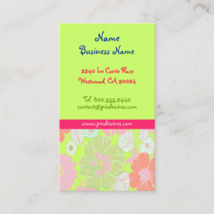 cartes de visite de Pastel poppies de fleurs rétro