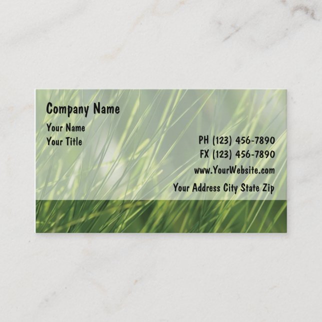 Cartes de visite de pelouse (Devant)