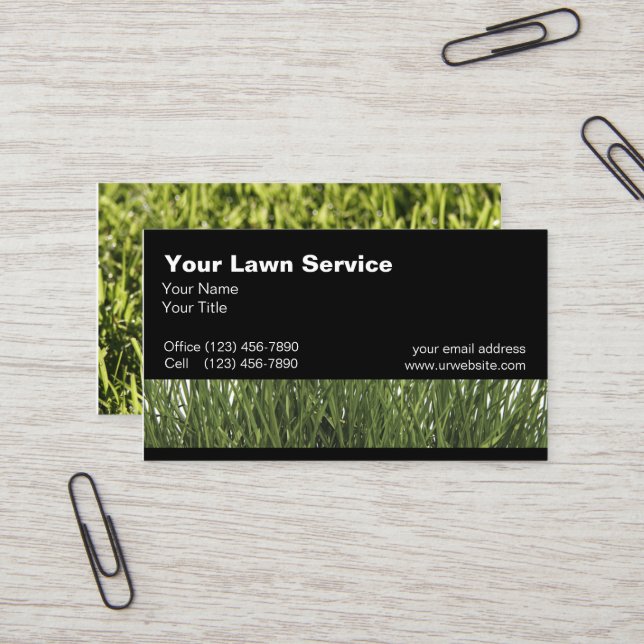 Cartes de visite de pelouse (Devant/Arrière en situation)