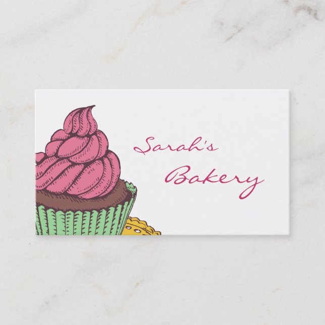 Cartes de visite de petit gâteau de boulangerie (Devant)