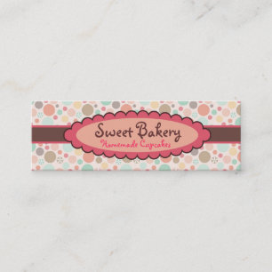 Cartes de visite de petit gâteau de fraise de poi