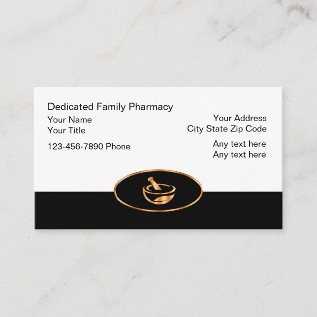 Cartes de visite de pharmacie de famille classique (Devant)